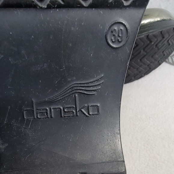 Dansko Black Gray Ombre Patent Leather Professional Round Toe Clogs Size 39 - Picture 5 of 13